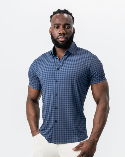 "The Petoskey" Navy & Blue Big Gingham | State & Liberty Tops