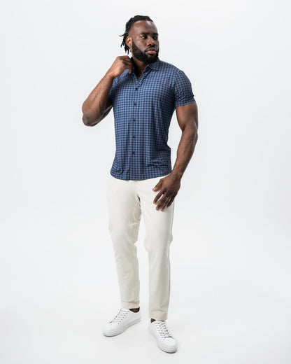 "The Petoskey" Navy & Blue Big Gingham | State & Liberty Tops