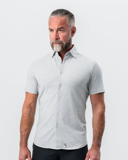 "The Baldwin" Grey Short Sleeve Button Down | State & Liberty Tops