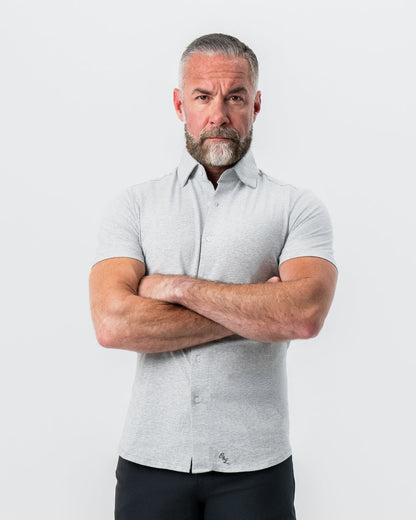 "The Baldwin" Grey Short Sleeve Button Down | State & Liberty Tops