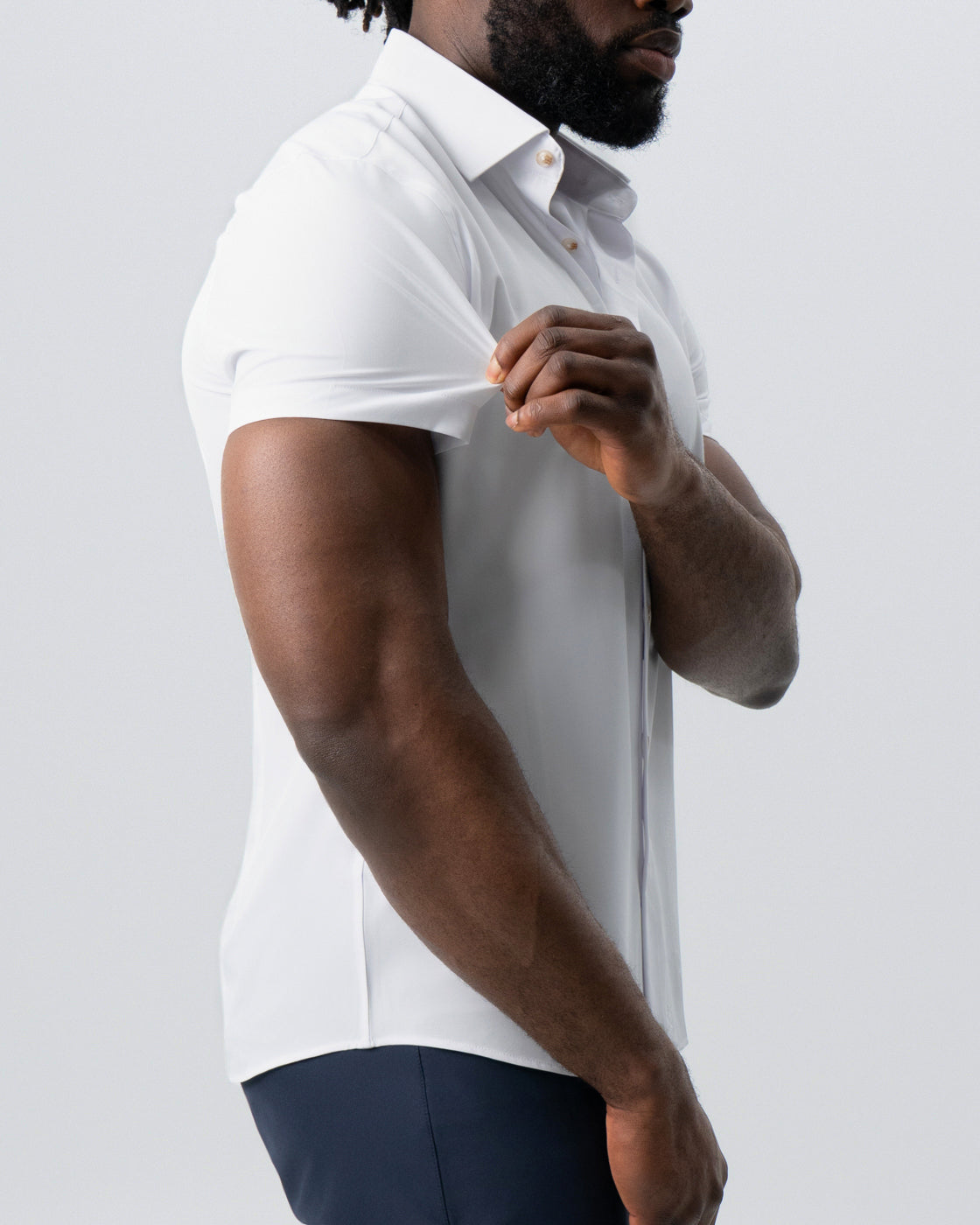 "The Marco" Solid White with Tortoise Shell Buttons | State & Liberty Tops