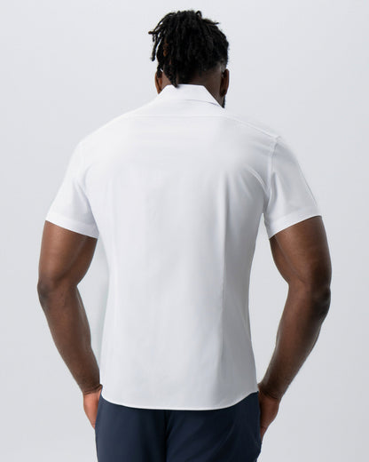 "The Marco" Solid White with Tortoise Shell Buttons | State & Liberty Tops