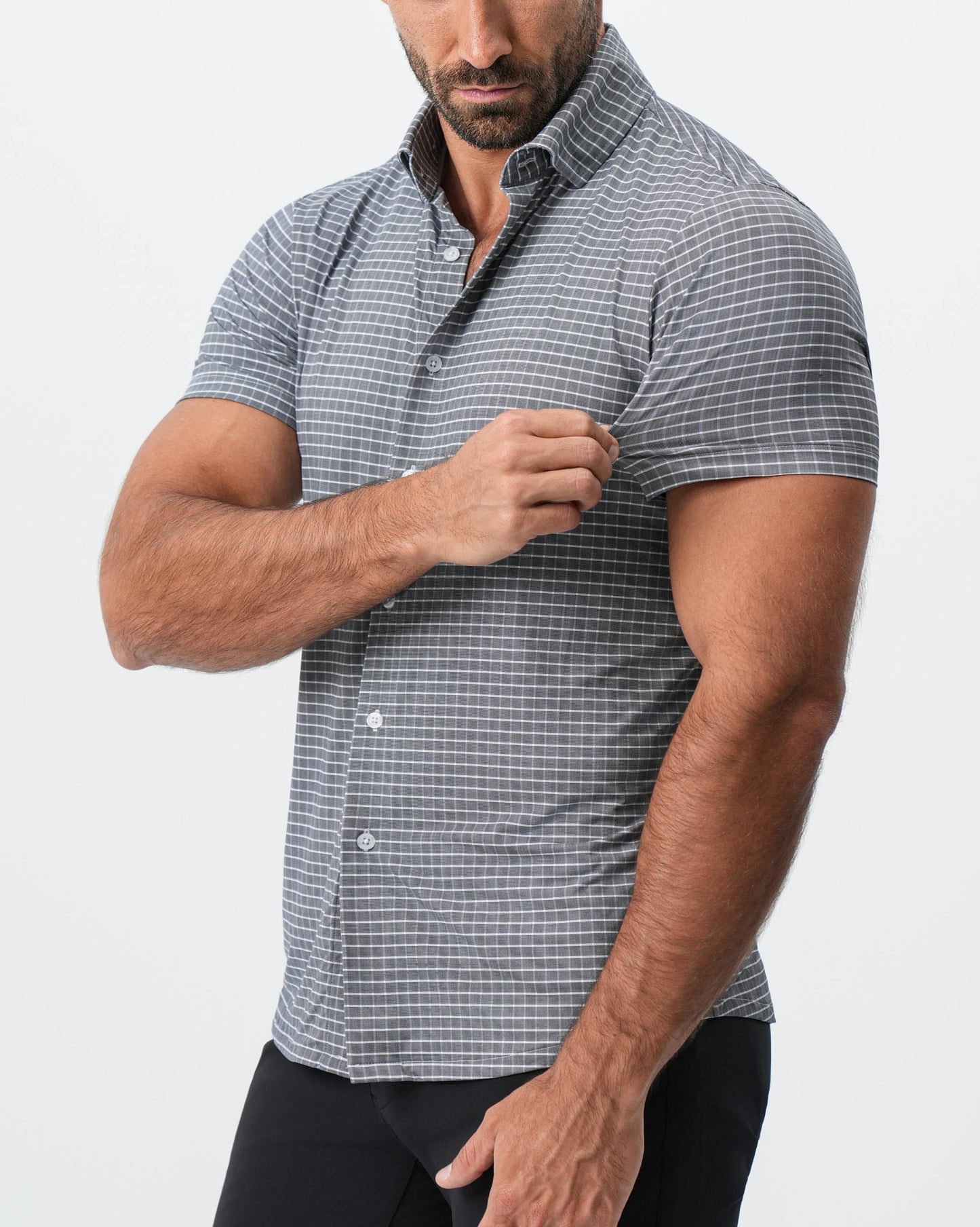 "The Bridgestone" Big Check Grey | State & Liberty Tops