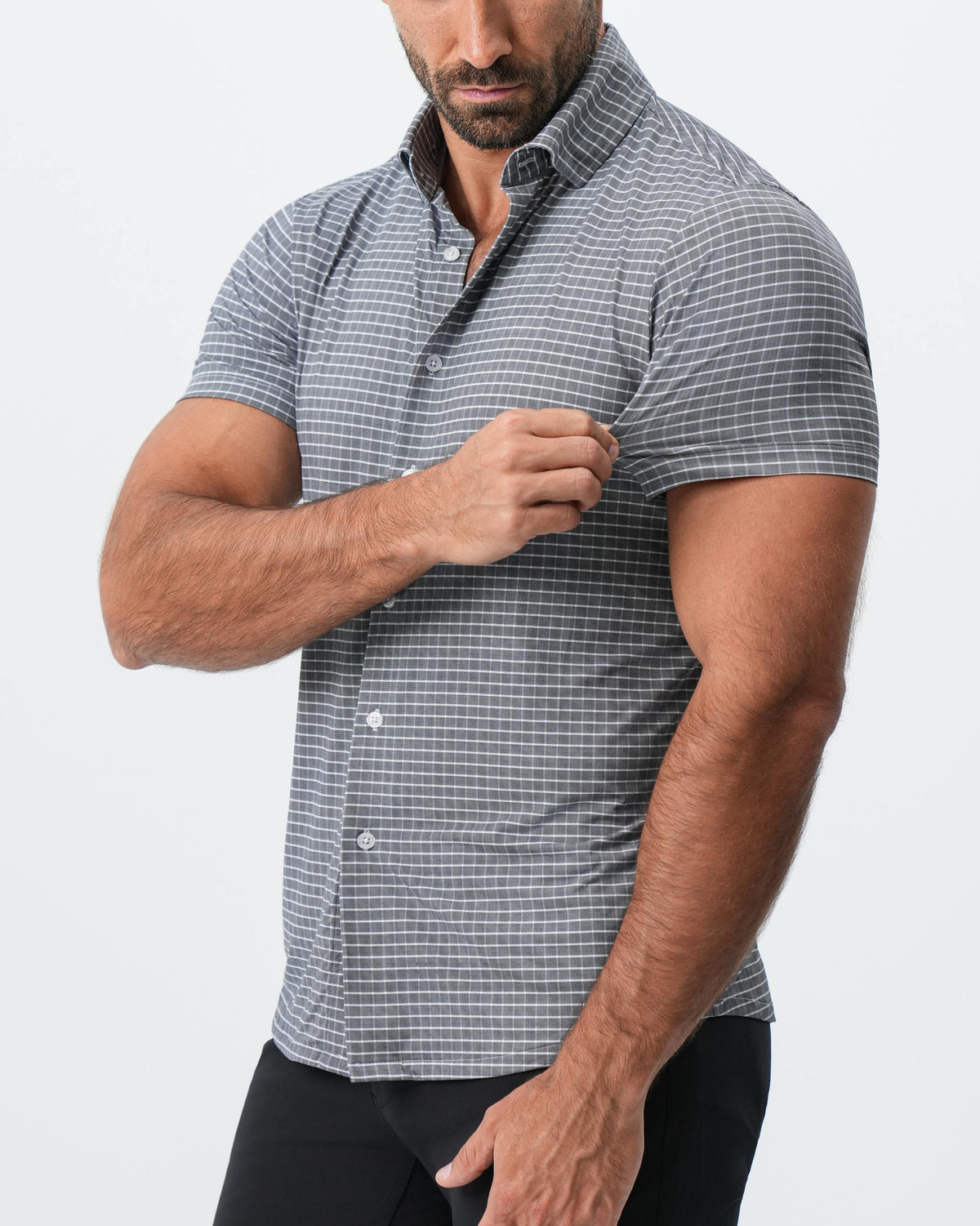 "The Bridgestone" Big Check Grey | State & Liberty Tops