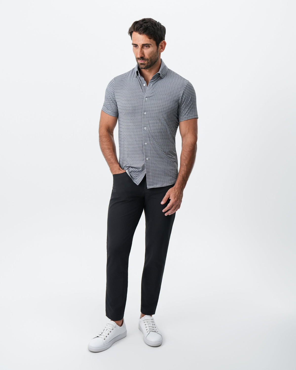 "The Bridgestone" Big Check Grey | State & Liberty Tops