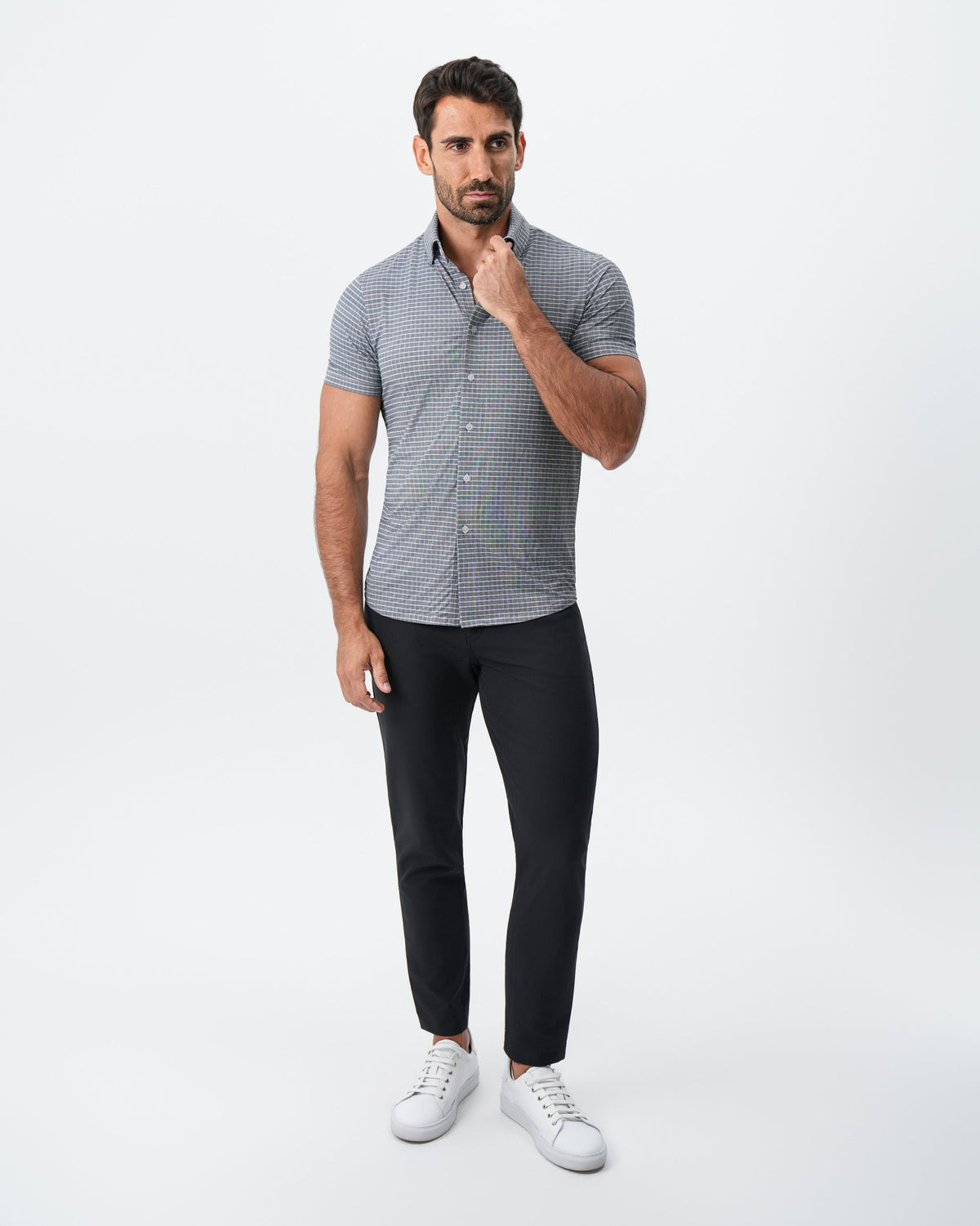 "The Bridgestone" Big Check Grey | State & Liberty Tops