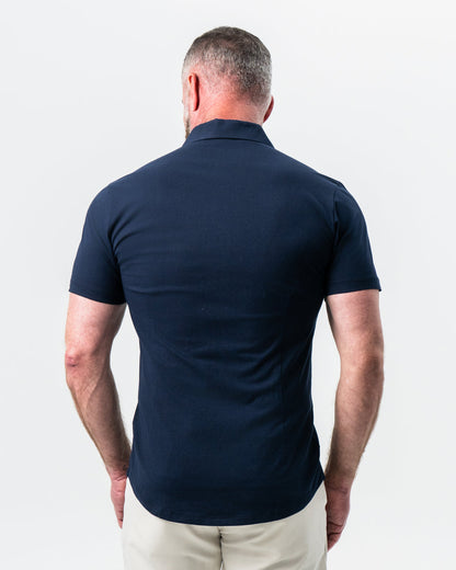 "The Hawkins" Navy Short Sleeve Button Down | State & Liberty Tops