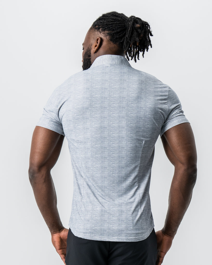 "The Jefferson" Light Grey Printed Linen | State & Liberty Tops