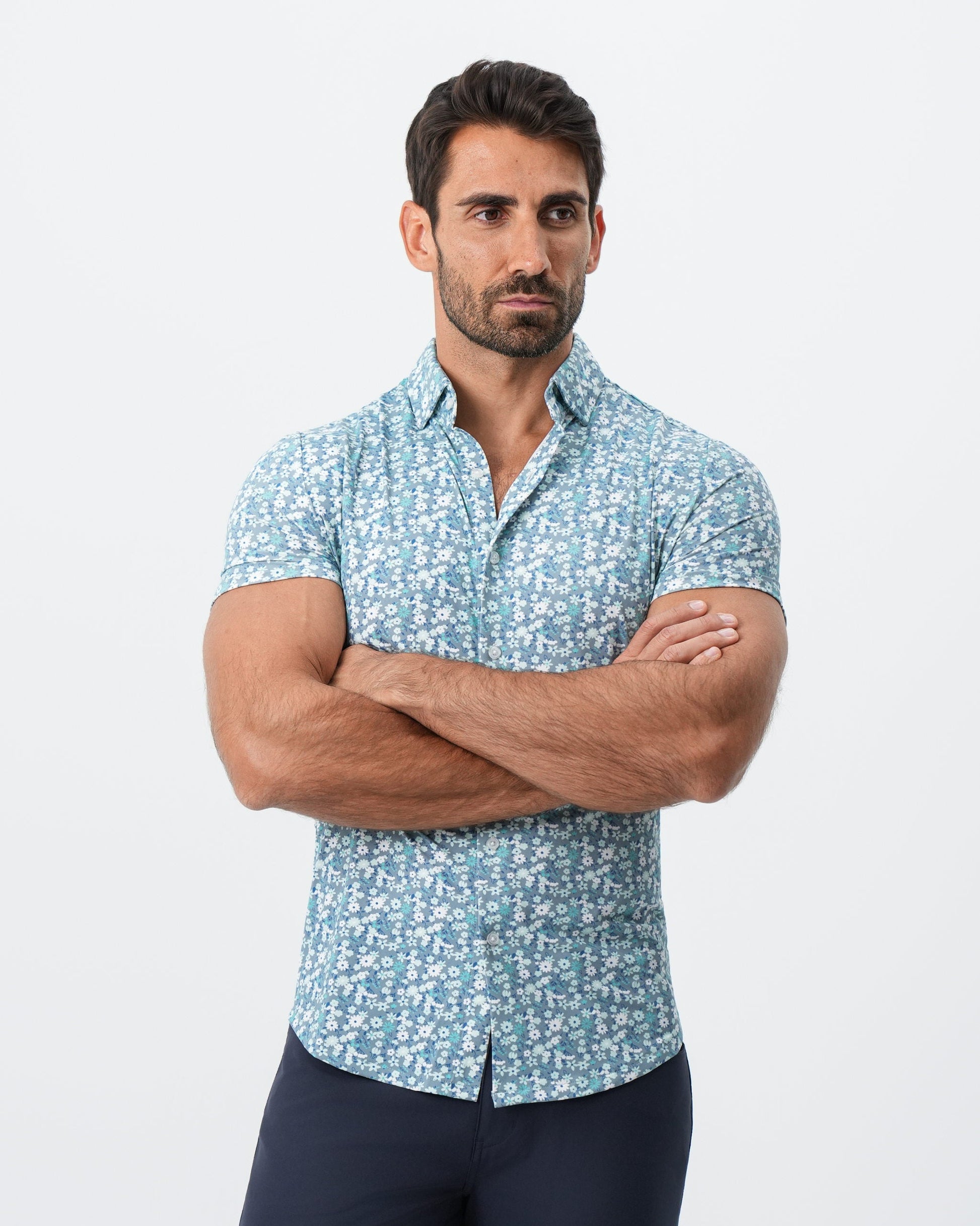 "The Bloom" Grey with Floral Print | State & Liberty Tops