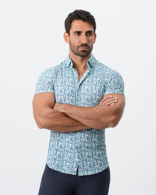"The Bloom" Grey with Floral Print | State & Liberty Tops