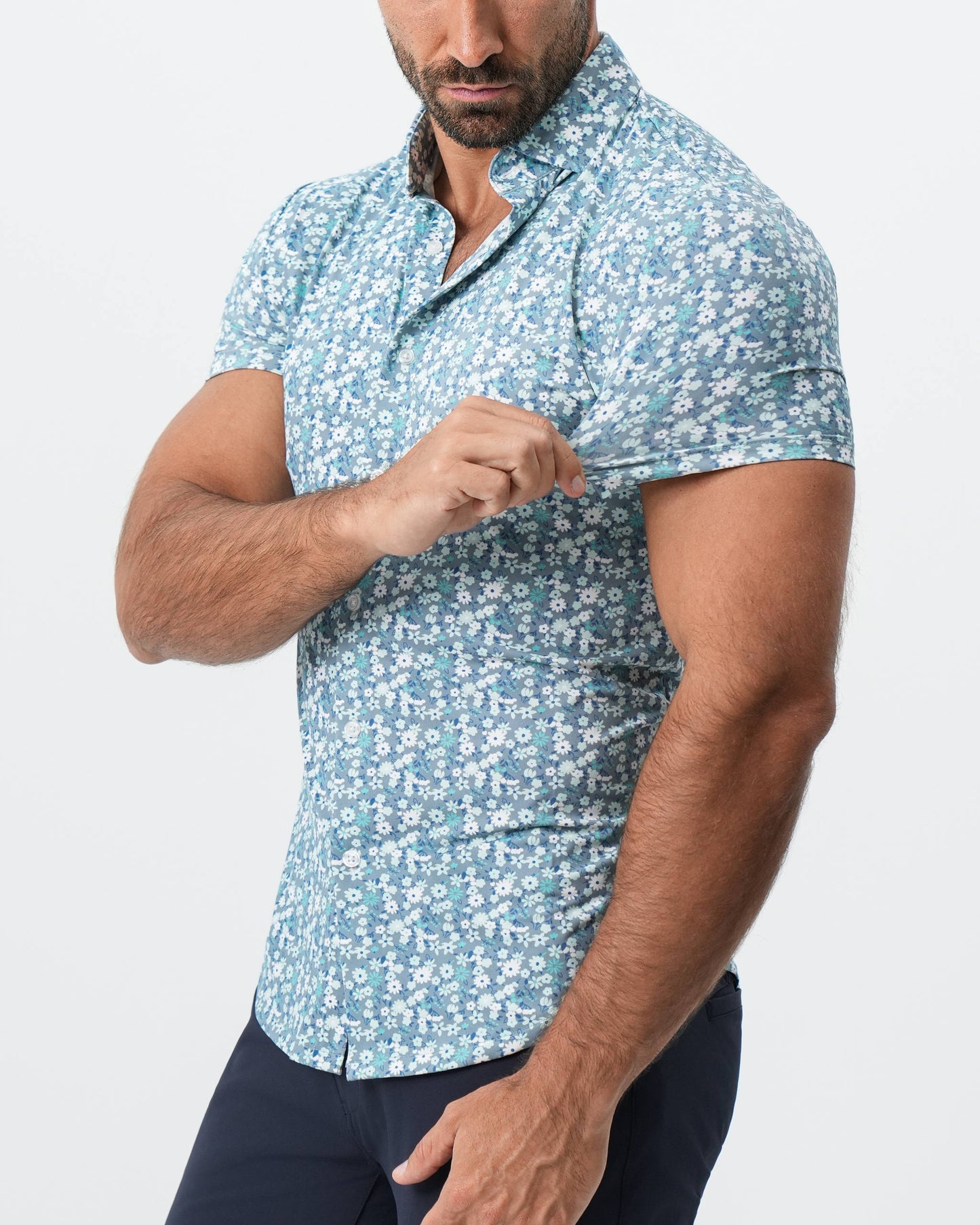 "The Bloom" Grey with Floral Print | State & Liberty Tops