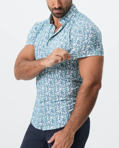"The Bloom" Grey with Floral Print | State & Liberty Tops