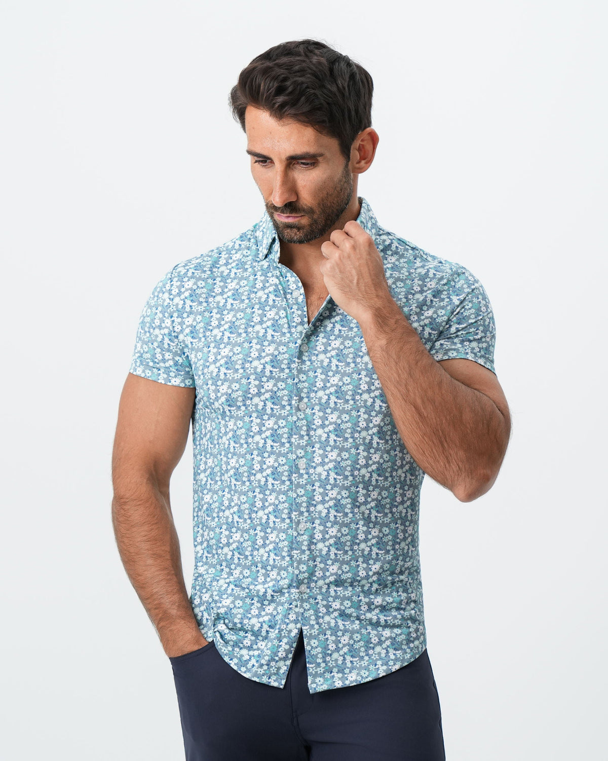 "The Bloom" Grey with Floral Print | State & Liberty Tops