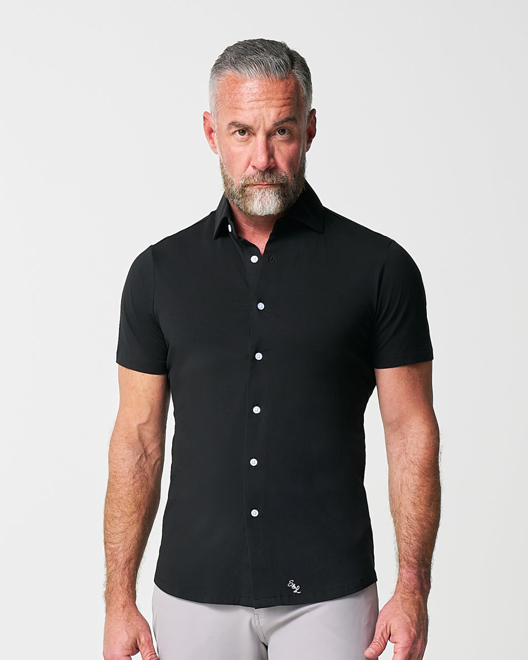 "The Roth" Black Short Sleeve Button Down | State & Liberty Tops