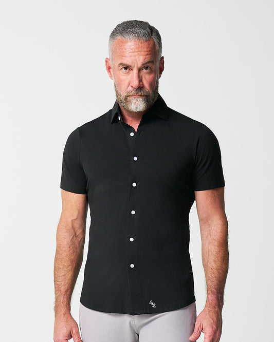"The Roth" Black Short Sleeve Button Down | State & Liberty Tops