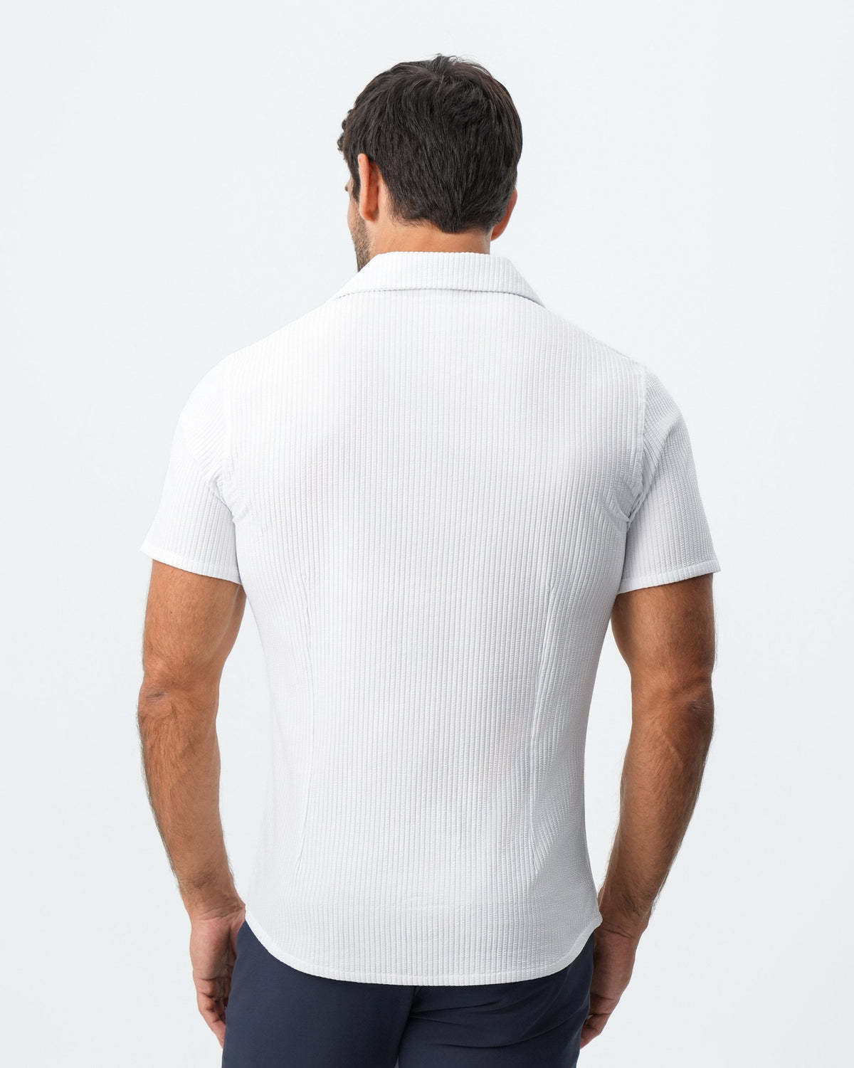 Seersucker Short Sleeve Button Down - White | State & Liberty Tops