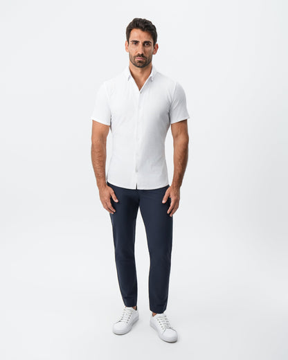 Seersucker Short Sleeve Button Down - White | State & Liberty Tops
