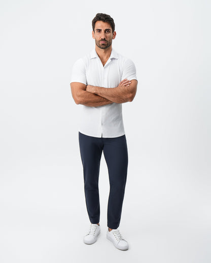 Seersucker Short Sleeve Button Down - White | State & Liberty Tops