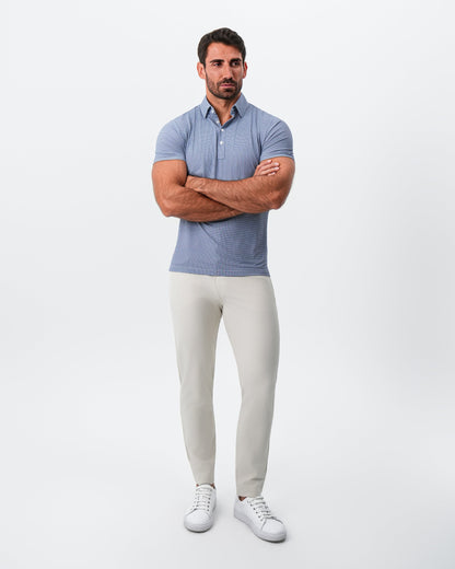 "The Flight" Blue Micro Grid Print | State & Liberty Tops