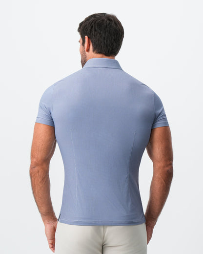 "The Flight" Blue Micro Grid Print | State & Liberty Tops