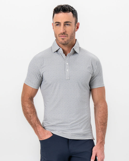 "The Frost" White with Navy Square Print | State & Liberty Tops