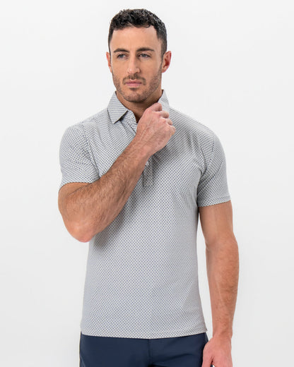 "The Frost" White with Navy Square Print | State & Liberty Tops