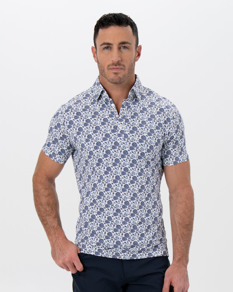"The Steel" Blue Floral Print | State & Liberty Tops