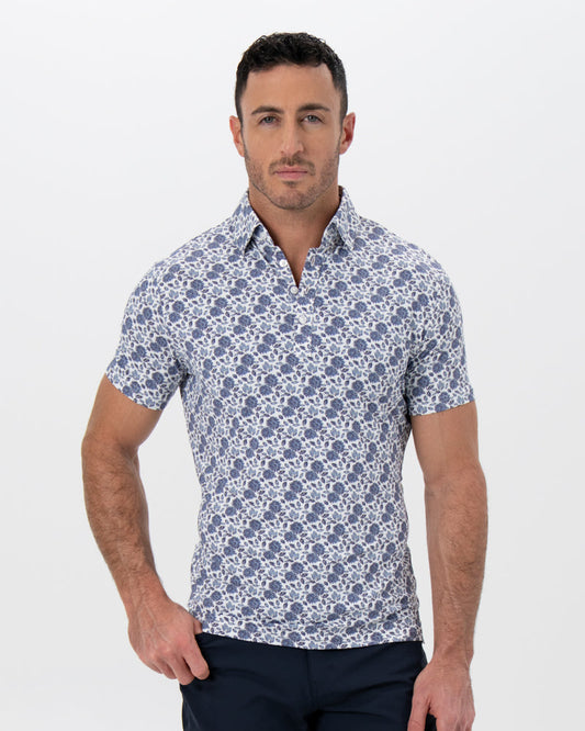 "The Steel" Blue Floral Print | State & Liberty Tops