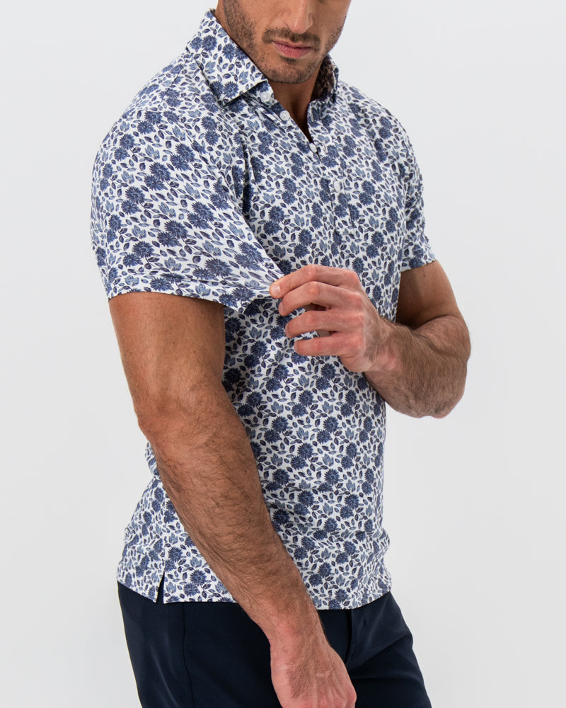 "The Steel" Blue Floral Print | State & Liberty Tops