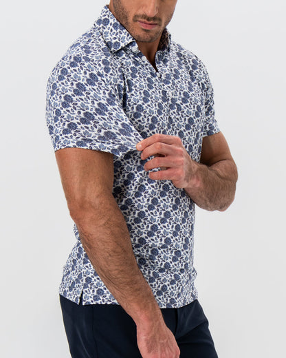 "The Steel" Blue Floral Print | State & Liberty Tops