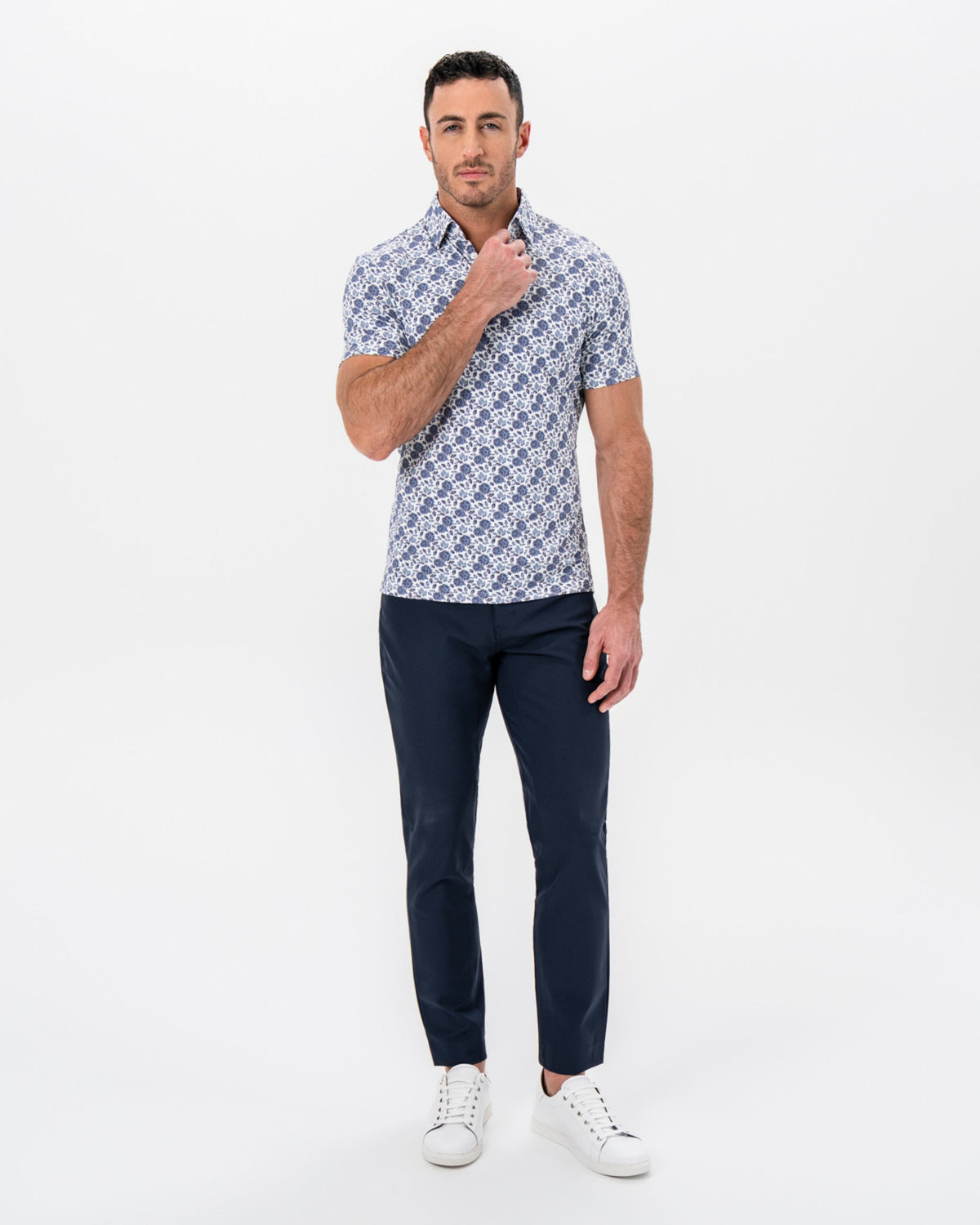 "The Steel" Blue Floral Print | State & Liberty Tops
