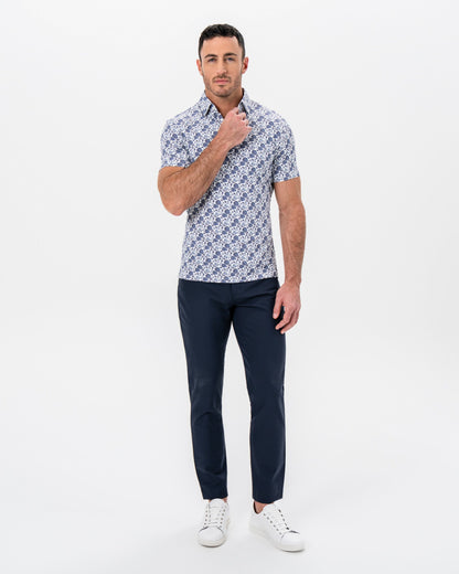 "The Steel" Blue Floral Print | State & Liberty Tops