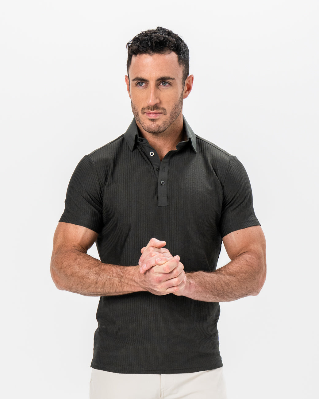 Seersucker Polo - Army Green | State & Liberty Tops