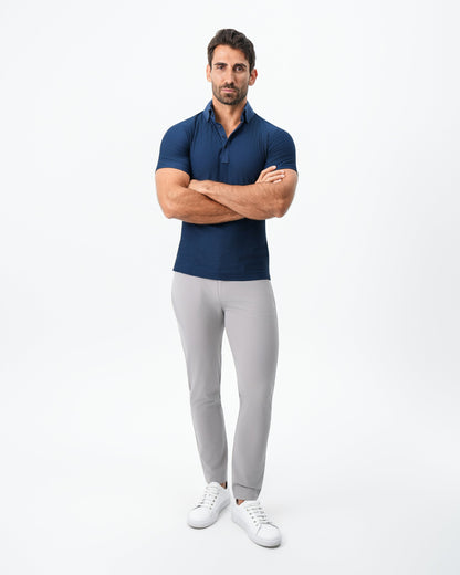 Seersucker Polo - Navy | State & Liberty Tops