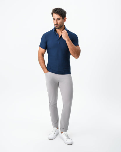 Seersucker Polo - Navy | State & Liberty Tops