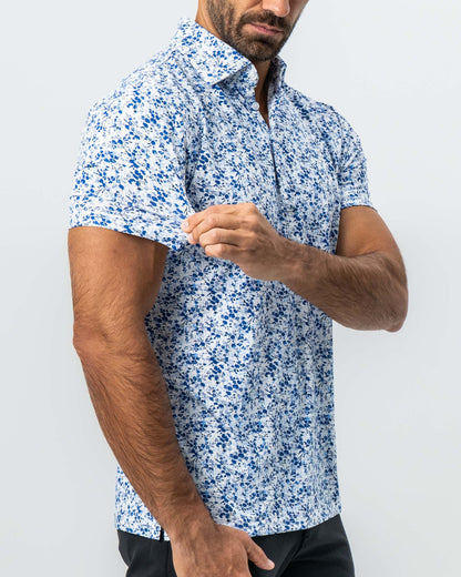 "The Arctic" White, Navy & Blue Floral | State & Liberty Tops