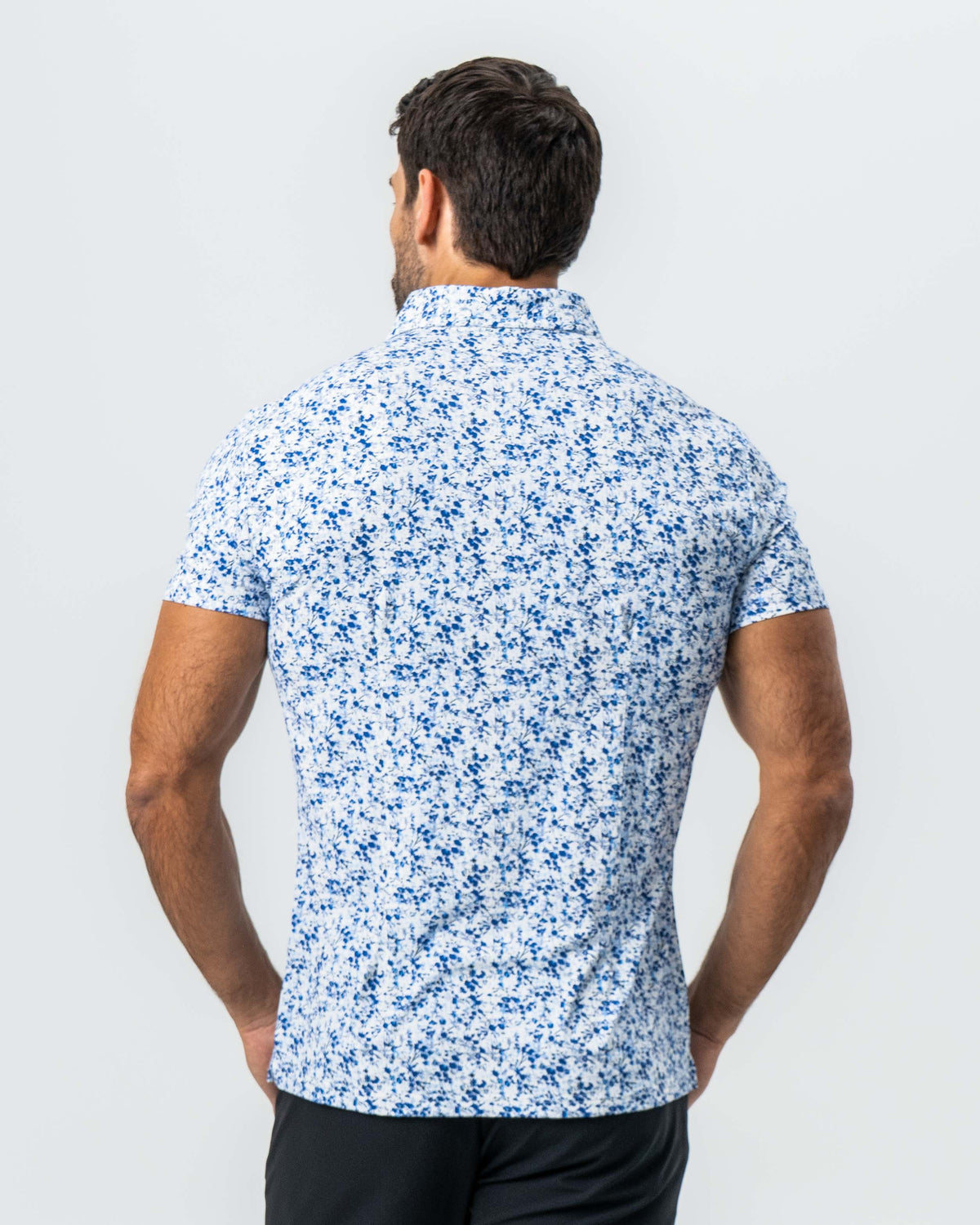"The Arctic" White, Navy & Blue Floral | State & Liberty Tops