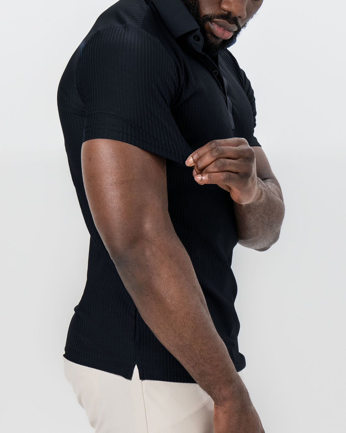 Seersucker Polo - Black | State & Liberty Tops