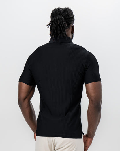Seersucker Polo - Black | State & Liberty Tops