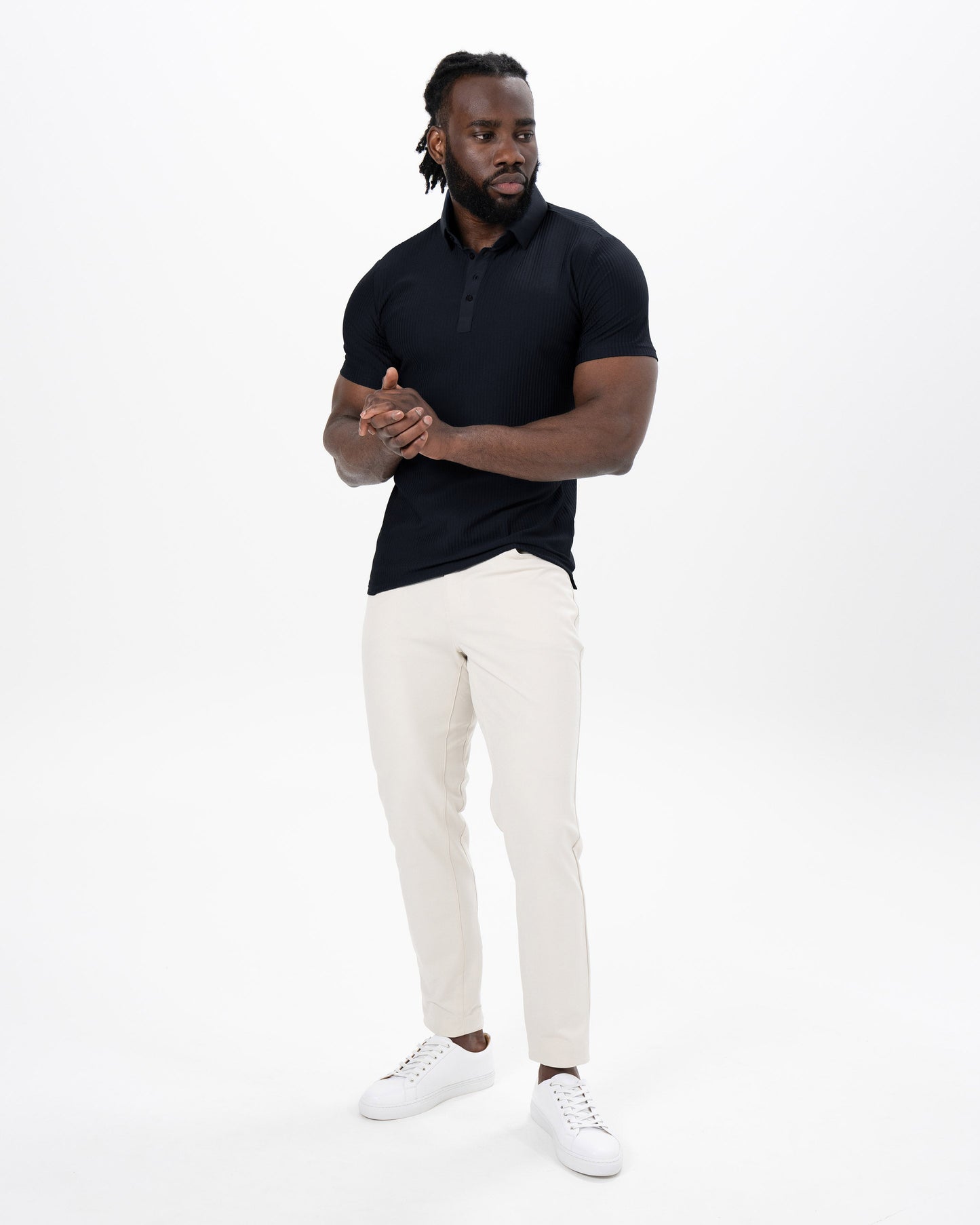 Seersucker Polo - Black | State & Liberty Tops