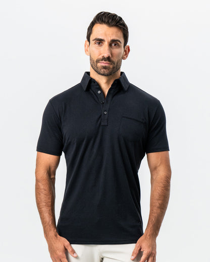 "The Mercury" Black Pique Polo | State & Liberty Tops