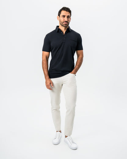"The Mercury" Black Pique Polo | State & Liberty Tops