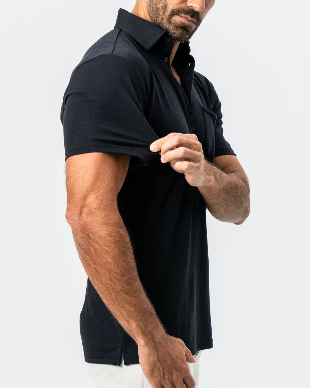 "The Mercury" Black Pique Polo | State & Liberty Tops