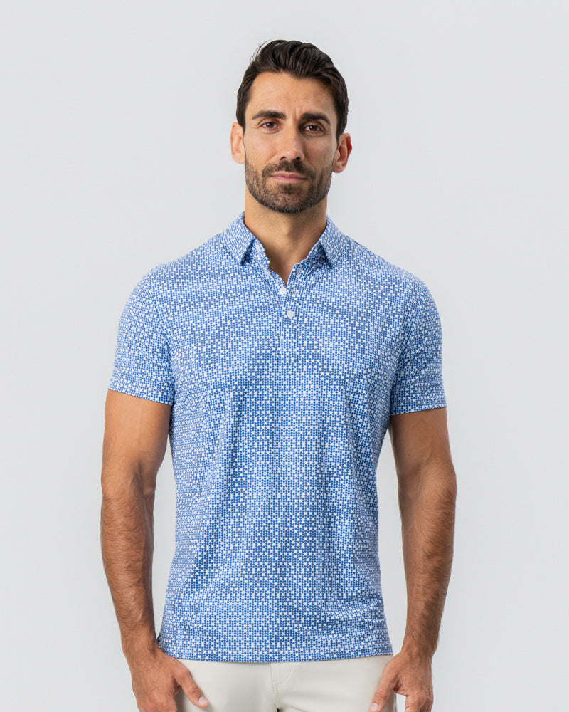 "The Beckham" Geo Royal Blue & White Double Circle | State & Liberty Tops
