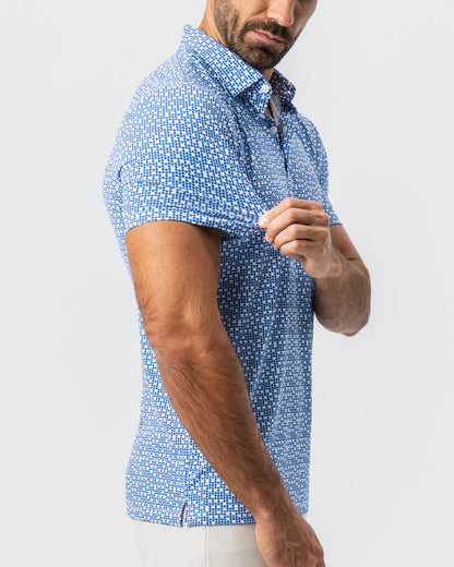 "The Beckham" Geo Royal Blue & White Double Circle | State & Liberty Tops