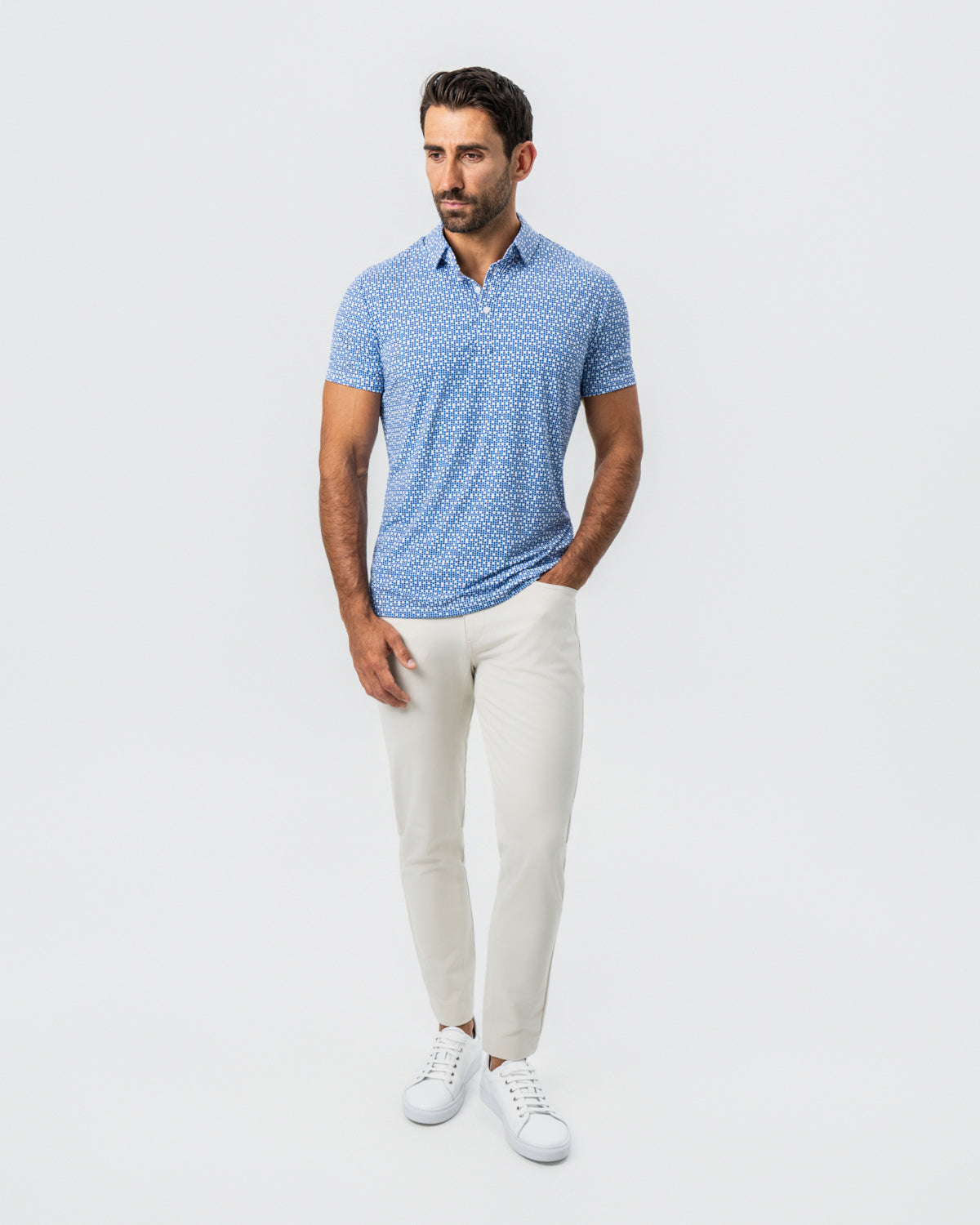 "The Beckham" Geo Royal Blue & White Double Circle | State & Liberty Tops