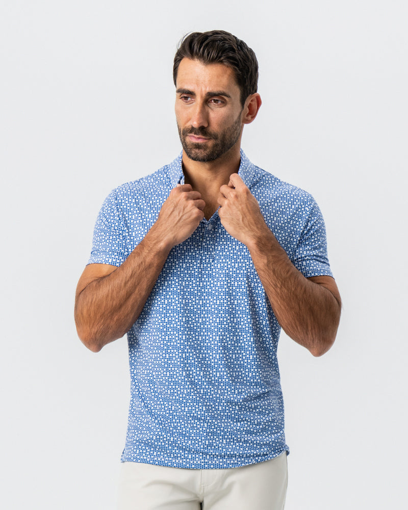 "The Beckham" Geo Royal Blue & White Double Circle | State & Liberty Tops