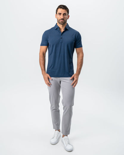 "The Zeus" Diamond Navy & Light Blue Circle Polo | State & Liberty Tops