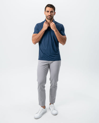"The Zeus" Diamond Navy & Light Blue Circle Polo | State & Liberty Tops