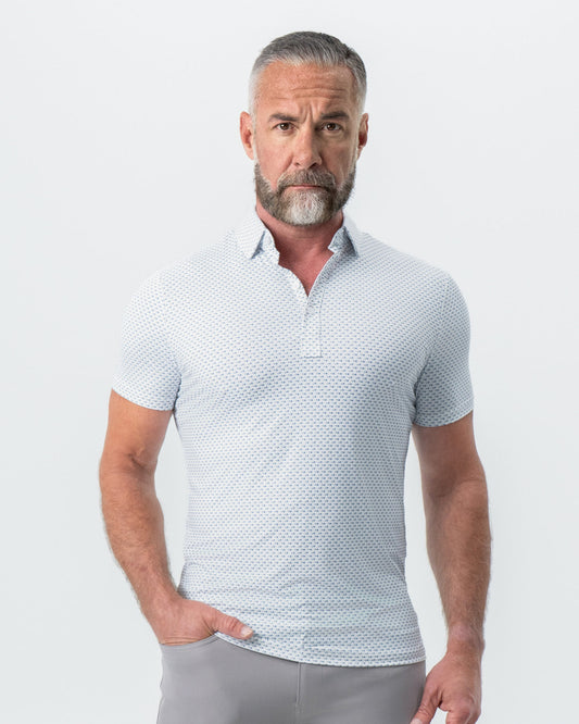 "The Archie" Geo Double Royal Blue & White Square | State & Liberty Tops